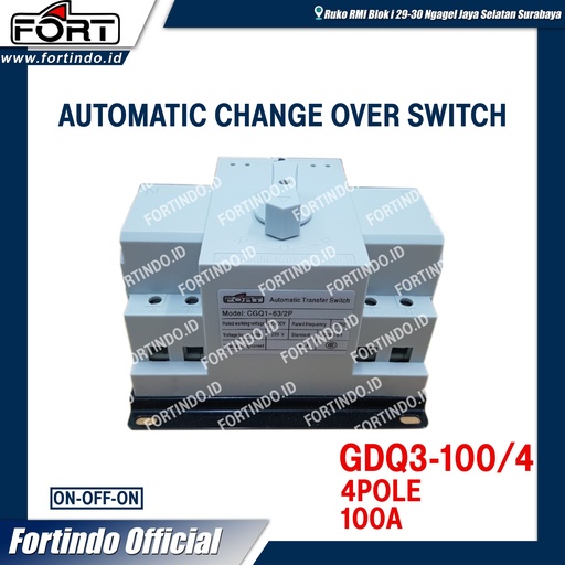 [EZM.1030703] COS Automatic GDQ2-100 4POLE 100A ON-OFF-ON PANEL ATS GENSET MERK FORT