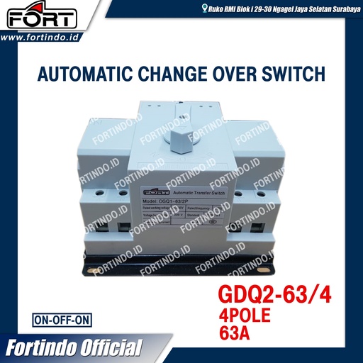 [EZM.1030704] COS Automatic GDQ2-63/3 4POLE 63A ON-OFF-ON PANEL ATS GENSET MERK FORT