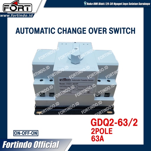 [EZM.1030705] COS Automatic GDQ2-63 2POLE 63A ON-OFF-ON PANEL ATS GENSET MERK FORT