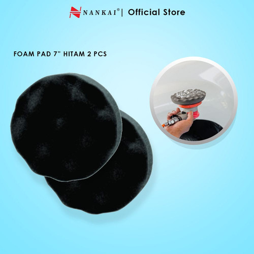 [EZM.8701228] Busa Poles Kendaraan / Foam Pad 7" Hitam ( isi 2 pcs) Nankai