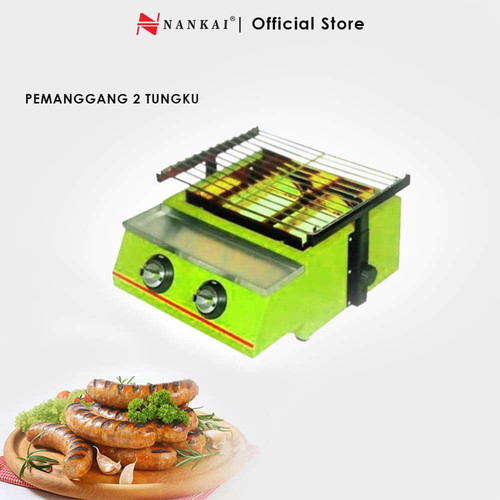[EZM.8701296] Panggangan Daging, BBQ, Sosis, Ikan / Griller 2 Tungku Nankai