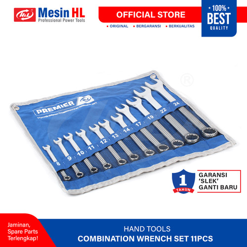 [EZM.8600050] HL Set Kunci Ring Pas Kombinasi / Combination Wrench Set HL Premier 11Pcs (8-24mm)