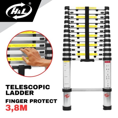 [EZM.8601130] HL Tangga Teleskopik With Finger Protection 3.8 Meter