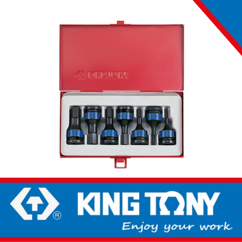 [EZM.8900049] 7PC.1/2"DR.IMPACT HEX BIT SOCKET SET METRIC BLACK -4407MP