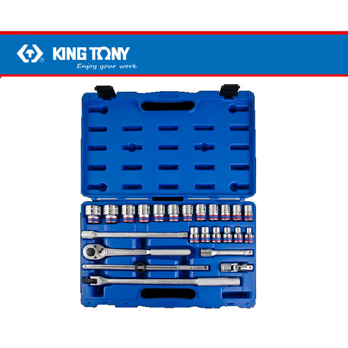 [EZM.8900746] KUNCI SOK SET MURAH 24PC 1/2"DR SOCKET 6PT METRIC CHROME 04526MRC15