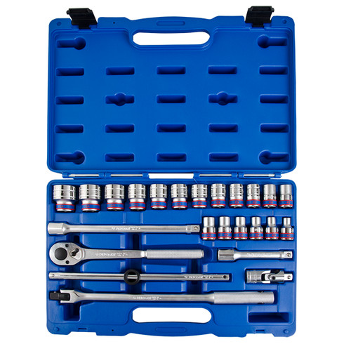 [EZM.8900942] KUNCI SOK SET 24PC 1/2"DR SOCKET SET 6PT METRIC CHROME 04526MRC15