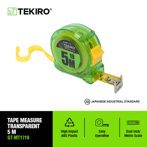 [EZM.4601337] TEKIRO Meteran Transparan 5 Meter /Meteran / Tools - Alat Perkakas