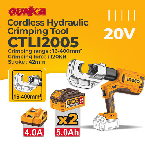 [EZM.8100007] P20s Corldess Hydraulic Crimping (120kN) INGCO CTLI2005 Mesin Tang Press Hidrolik Skun Jepit Kabel Besar