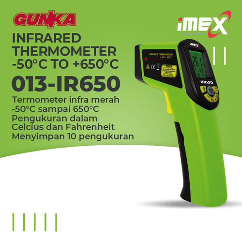 [EZM.8100020] Infrared Thermometer (+650°C) iMEX IR650 Thermometer Temperature Tembak Alat Infrared Pendeteksi Pengukur Panas Suhu - Distributed by GUNKA