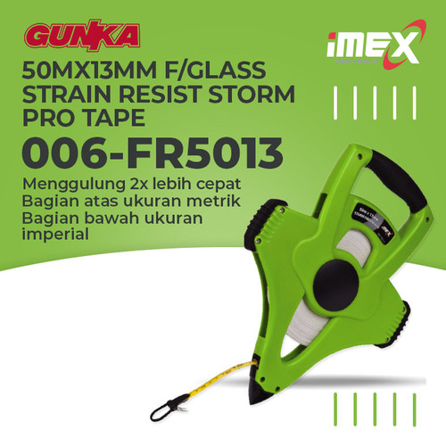 [EZM.8100029] Strom Pro Tape (50m) iMEX FR5013 Meteran Alat Ukur Mengukur Proyek Industri Rumahan Bangunan - Distributed by GUNKA