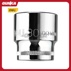 [EZM.8100039] 1/2" Hexagonal Socket (30mm) DELI EDQ4030 Kunci Sok Hex Mata Soket Shock Motor Mobil Inch Segi 6 Silver