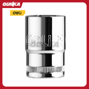 [EZM.8100043] 1/2" Hexagonal Socket (19mm) DELI EDQ4019 Kunci Sok Hex Mata Soket Shock Motor Mobil Inch Segi 6 Silver