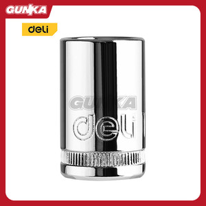 [EZM.8100048] 1/2" Hexagonal Socket (17mm) DELI EDQ4017 Kunci Sok Hex Mata Soket Shock Motor Mobil Inch Segi 6 Silver