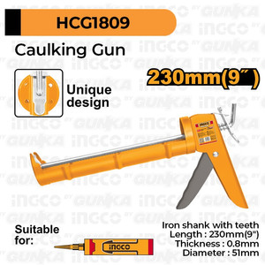 [EZM.8100072] Caulking Gun (230mm 9") HCG1809 Gun Sosis Aluminium Alat Tembakan Tembak Silikon Silen Silicone Sealant Tube Tabung Sausage Universal Manual