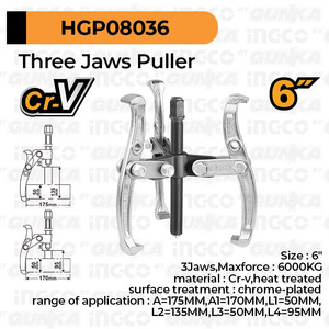 [EZM.8100076] Three Jaws Puller (6") HGP08036 Traker Treker Trekker Katrol Tarik 3 Cakar Montir Motor Menarik Tarik Baut Bearing Roda As