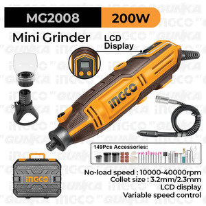 [EZM.8100077] Mini Die Grinder (200W 149-Pcs Acc) MG2008 Tuner Bor Mini Kecil Gerinda Botol Ukir Kayu Potong PVC Pipa Poles Metal Listrik