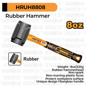 [EZM.8100081] Rubber Hammer (8oz/220g) HRUH8808 Hammer Palu Karet Malet Pasang Keramik Granit Kaca Akrilik