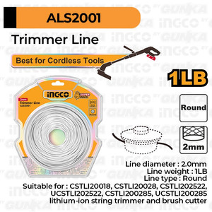 [EZM.8100083] Trimmer Line (2.00 mm 1LB) ALS2001 Tali Senar Mata Mesin Potong Pemotong Rumput Auto-Feed For Cgtli20018 Cgtli20328 Cgtli20301 Cgtli203285 Cgtli203285