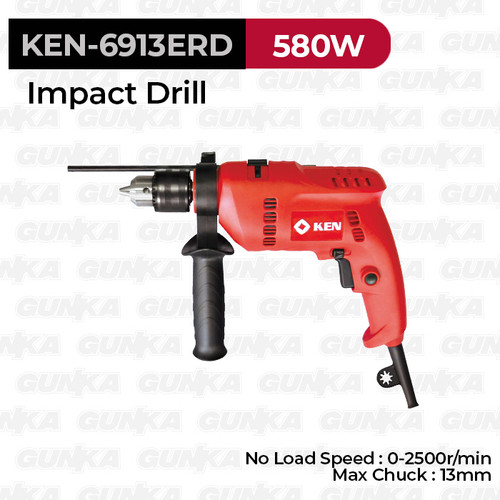 [EZM.8100093] Heavy-Duty Impact Drill (13mm 580W) KEN-6913ERD Mesin Bor Tembok Kayu Besi Impak Beton Listrik Bolak Balik Durable Industrial High-Grade Milwaukee OEM