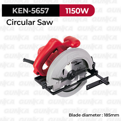 [EZM.8100095] Heavy-Duty Circular Saw (7"/185mm 1150W) KEN-5657 Gergaji Kayu Serkel Sirkular Mata Bulat Kayu Papan Triplek Multiplek Durable Industrial High-Grade Milwaukee OEM