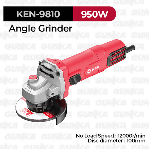 [EZM.8100098] Heavy-Duty Angle Grinder (4"/100mm 820W) KEN-9810 Mesin Gerinda Grinda Gurinda Grenda Grinder Listrik Saklar Switch Samping Inch Industrial High-Grade Milwaukee OEM