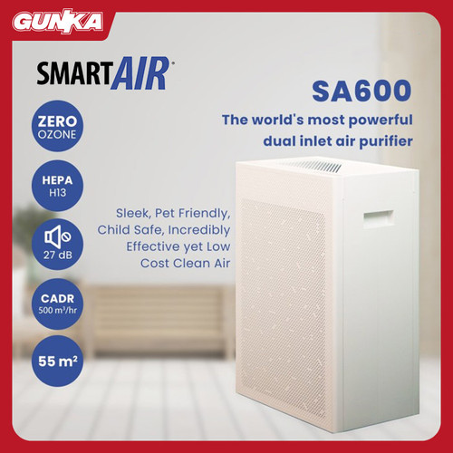 [EZM.8100115] Air Purifier SmartAIR SA600 (CADR 500m³/h HEPA H13+Carbon) Pembersih Udara Ruangan 55 m² Filter Anti Virus Dual Inlet No Ozone/Ion/UV