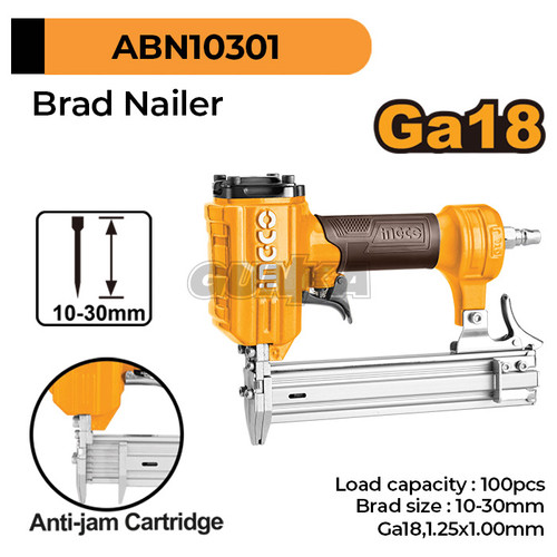 [EZM.8100121] Air Brad Nailer (10-30mm Isi I/F) INGCO ABN10301 Mesin Paku Staples Steples Stapler Strapler Tembak Kayu Triplek Multiplek Angin Pneumatic