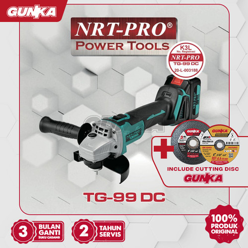 [EZM.8100141] Brushless Angle Grinder 20V (4" 1B1C) NRT-Pro TG99DC Mesin Gerinda Grinda Gurinda Grenda Grinder Baterai