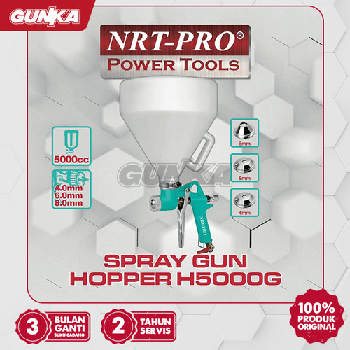 [EZM.8100150] Hopper Air Spray Gun (5000 cc) NRT-Pro H5000G SHOGUN Kepala Semprotan Cat Semprot Paint 5 Liter Semen Kamprot Tekstur Kulit Jeruk