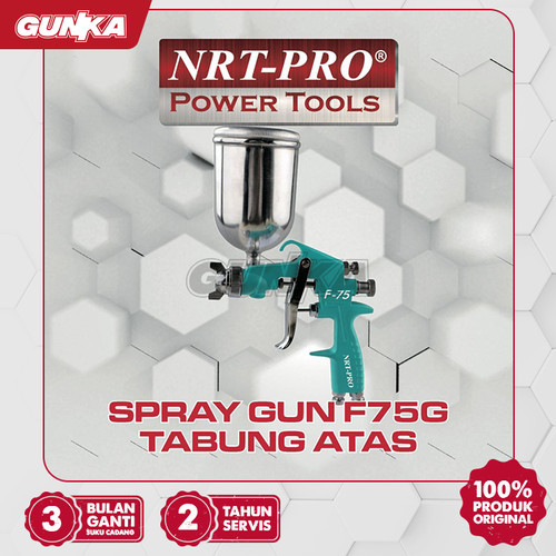 [EZM.8100151] Air Spray Paint Gun (400 cc) NRT-Pro F75G Kepala Semprotan Cat Semprot Angin Kompresor Tabung Atas