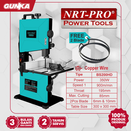 [EZM.8100153] Norita Band Saw (8" 550 W) NRT-Pro BS200HD Mesin Potong Belah Kayu Tulang Buntut Listrik Inch