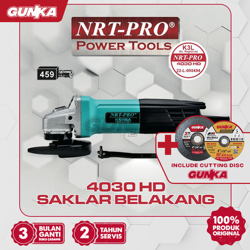 [EZM.8100156] Angle Grinder (4") NRT-Pro 4030BHD Mesin Gerinda Grinda Gurinda Grenda Grinder Listrik Saklar Switch Belakang Inch