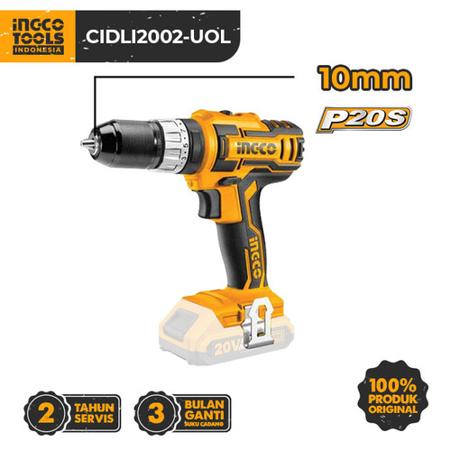 [EZM.8100195] P20S Cordless Impact Drill (10mm) INGCO CIDLI2002-UOL - Bor Tembok Baterai Unit Only