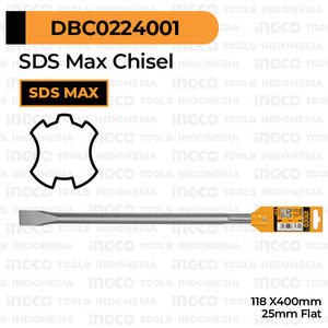 [EZM.8100509] SDS-Max Chisel Flat (25 mm) INGCO - Mata Bor Bobok Pahat Tembok Beton