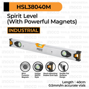 [EZM.8100586] Spirit Level (40 cm) INGCO HSL38040M Water Pas Pass Waterpass Torpedo