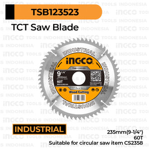 [EZM.8100624] TCT Saw Blade (9 1/4"/235mm 60T) INGCO TSB123523 Mata Gergaji Kayu Circular Inch For CS2358