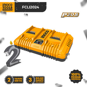 [EZM.8100683] P20S Dual Fast Charger (20V/4A) INGCO FCLI2024 Baterai Cordless Tools