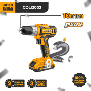 [EZM.8100711] P20S Cordless Drill (10mm, 45Nm) INGCO CDLI2002 Bor Baterai Kayu Besi