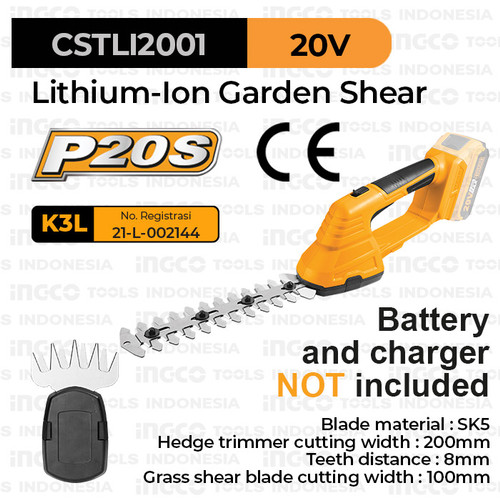 [EZM.8100718] P20S Cordless Garden Shear INGCO CSTLI2001 - Gunting Rumput Listrik