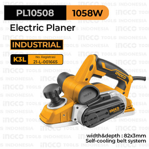 [EZM.8100739] Electric Planer (1050W) INGCO PL10508 Mesin Serut Ketam Kayu Listrik
