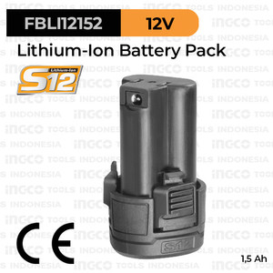 [EZM.8100821] Baterai S12 (1.5Ah) Power Tools INGCO FBLI12152 - Li-Ion 12V Battery