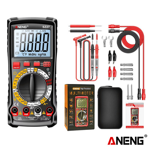 [EZR.2000005] Aneng SZ27 Pro Multimeter 1999 Count Digital AC/DC Voltage Current Ohm Hz Diode NCV Capacitance