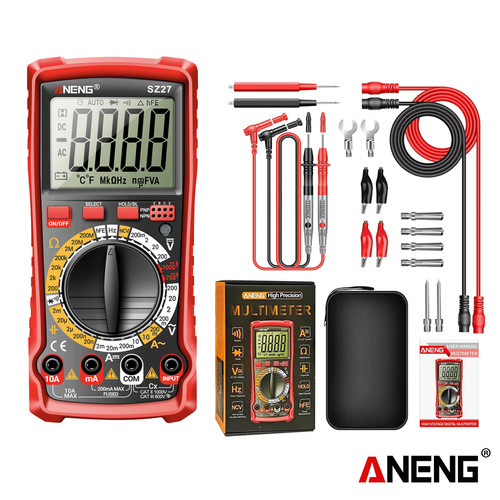 [EZR.2000007] Aneng SZ27 Pro Digital Multimeter HFE Triode Tester AC/DC Voltage Current Meter Hz Capacitor