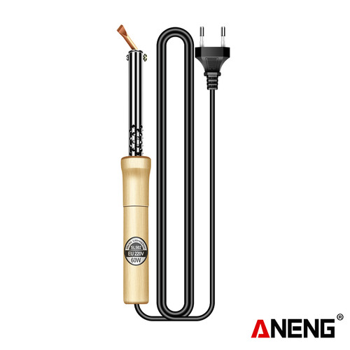 [EZR.2000017] Aneng SL502 Solder Listrik Wooden Handle Electric Soldering Iron 60W Repair Tools Electric