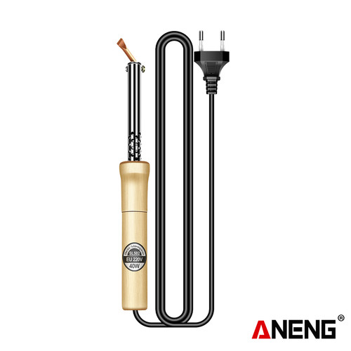 [EZR.2000018] Aneng SL502 Solder Listrik Wooden Handle Electric Soldering Iron 40W Repair Tools Electric