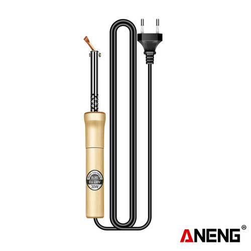 [EZR.2000019] Aneng SL502 Solder Listrik Wooden Handle Electric Soldering Iron 30W Repair Tools Electric