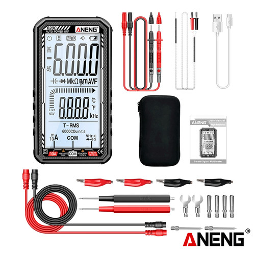 [EZR.2000047] Aneng 620C Pro Digital Built-in Lithium Battery Multimeters 6000 Counts Meter Auto Recognition 10A