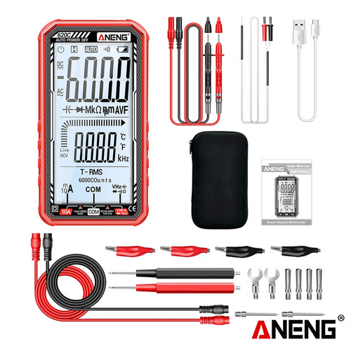 [EZR.2000049] Aneng 620C Pro Multimeter 6000 Counts Meter Digital Built-in Lithium Battery USB Port Charging NCV