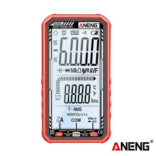 [EZR.2000050] Aneng 620C Multimeter 6000 Counts Meter Digital Built-in Lithium Battery USB Port Charging NCV