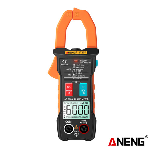 [EZR.2000058] Aneng ST207 Digital Multimeter Clamp Meter 6000 Count True RMS DC/AC Voltage Tester AC Current